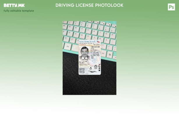 модерен стил САД Њујорк возачка дозвола под (верзија ) photolook ПРЕДЕН шаблон